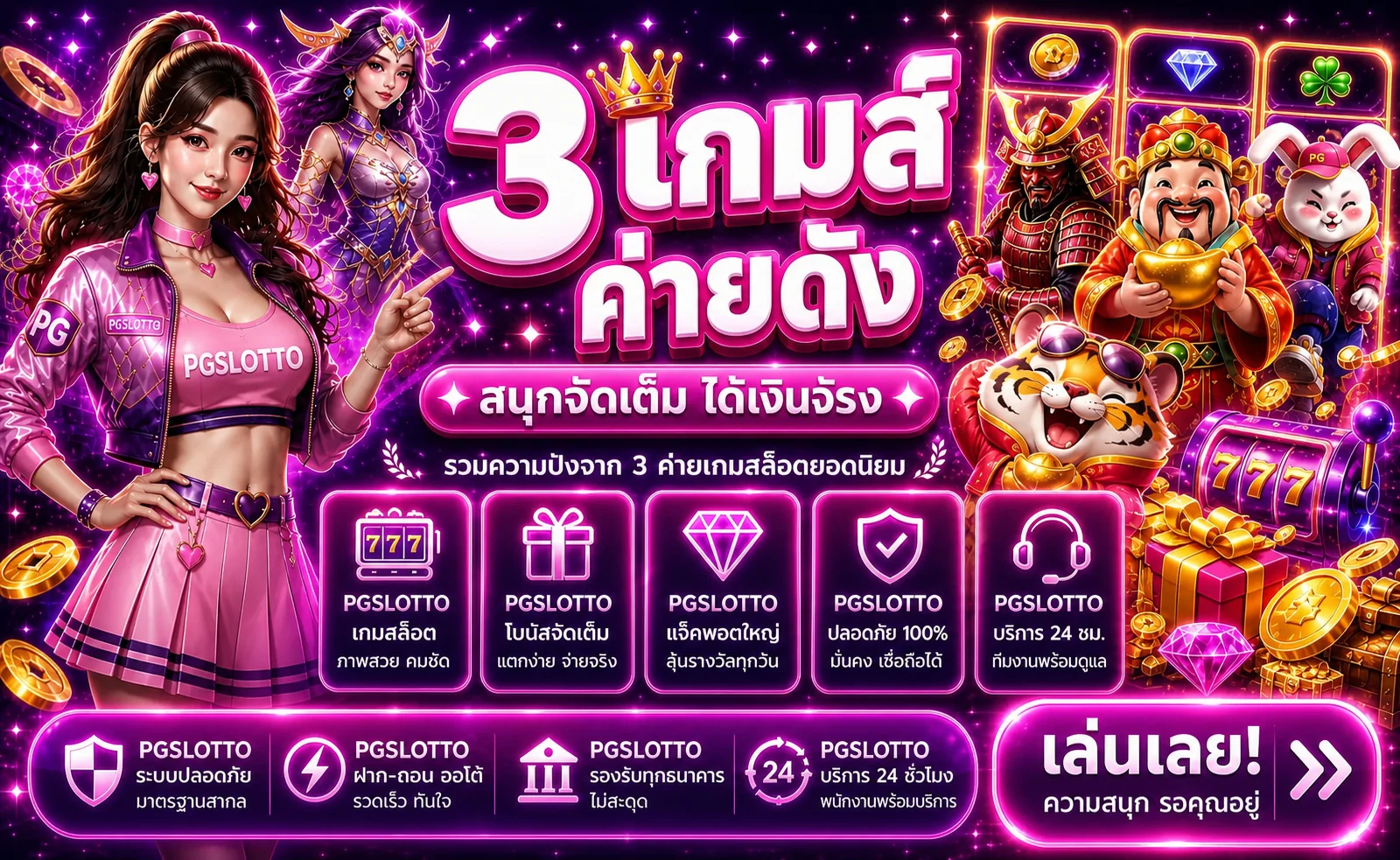สล็อตออนไลน์ PG และตัวละครเกมบน PGSLOTTO