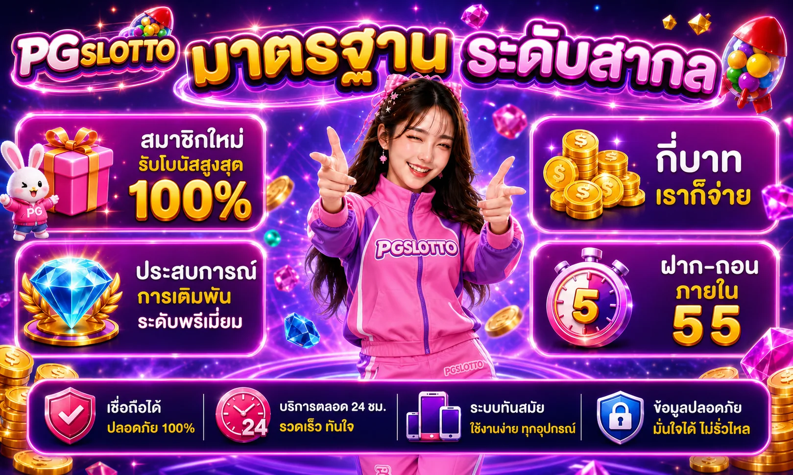 PGSLOTTO เว็บสล็อต PG ทางเข้า ทดลองเล่น ฝากถอนออโต้